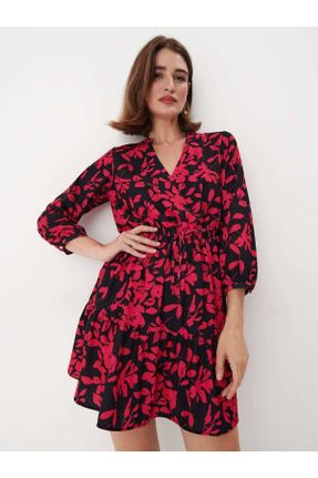 لباس مشکی زنانه بافتنی طرح گلدار رگولار آستین-بلند کد 833249770