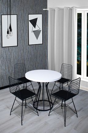 ست میز آشپزخانه سفید فلزی NUR METAL - کد 823040218