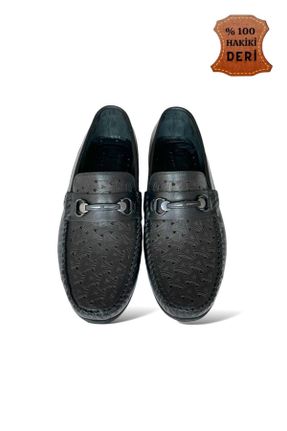 کفش لوفر مشکی مردانه چرم طبیعی پاشنه کوتاه ( 4 - 1 cm ) کد 810299527