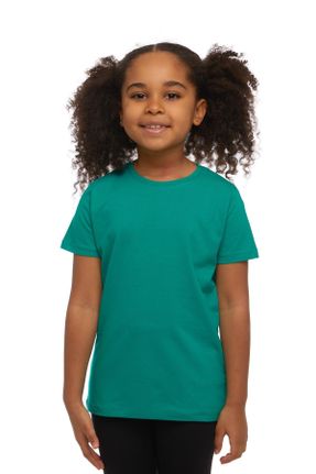 تی شرت سبز بچه گانه رگولار یقه گرد تکی کد 298530574