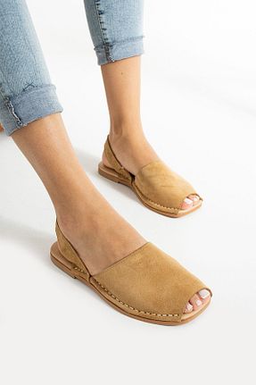 صندل زرد زنانه پاشنه نازک MODELLE SHOES - کد 829289596