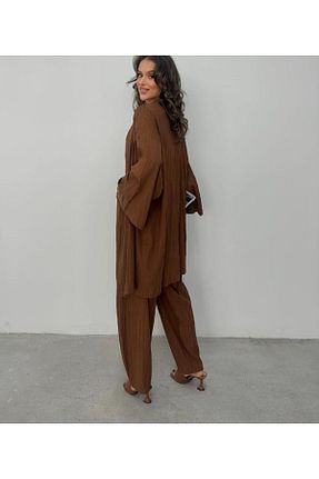 کیمونو و کافتان قهوه ای زنانه جین DIEANDMORE - کد 835669461