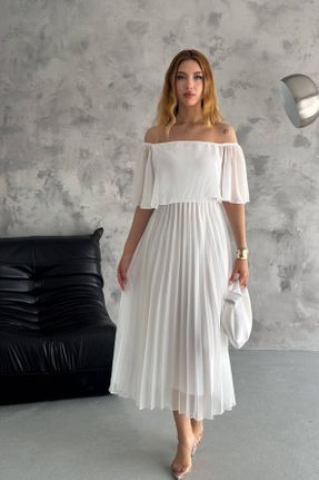 لباس سفید زنانه بافتنی Fitted کد 833067867