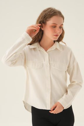 پیراهن سفید زنانه رگولار کد 824166858