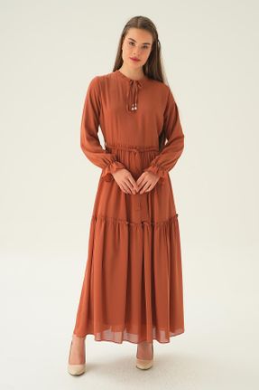 لباس نارنجی زنانه ریلکس بافتنی کد 822330150