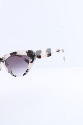عینک آفتابی سفید زنانه 59+ UV400 ترکیبی سایه روشن هندسی کد 119706223
