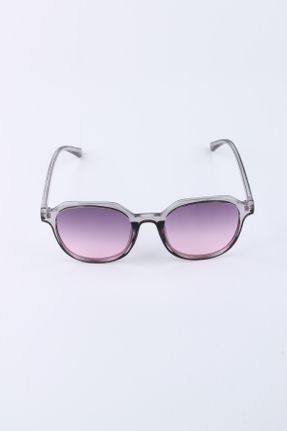 عینک آفتابی طوسی زنانه 59+ UV400 ترکیبی سایه روشن هندسی کد 97234256