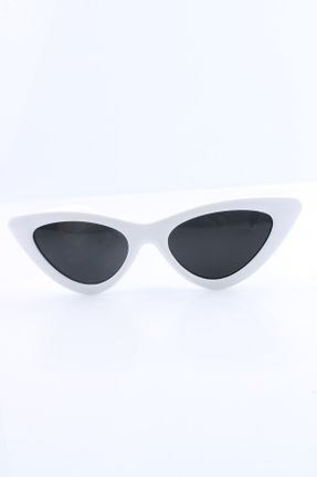 عینک آفتابی سفید زنانه 59+ UV400 ترکیبی سایه روشن هندسی کد 97232735