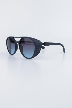 عینک آفتابی سرمه ای مردانه 56 UV400 ترکیبی سایه روشن هندسی کد 672833657