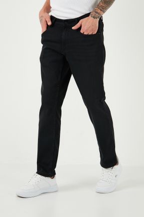 شلوار جین مشکی مردانه پاچه لوله ای کد 835711632