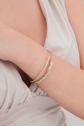 دستبند استیل طلائی زنانه فولاد ( استیل ) کد 835725342