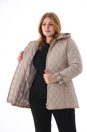 کاپشن بژ زنانه پنبه ای TUTveAL Collection - کد 763058516