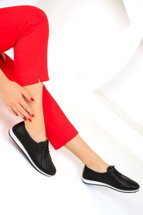 کفش کژوال مشکی زنانه چرم مصنوعی پاشنه کوتاه ( 4 - 1 cm ) پاشنه ساده کد 833505422