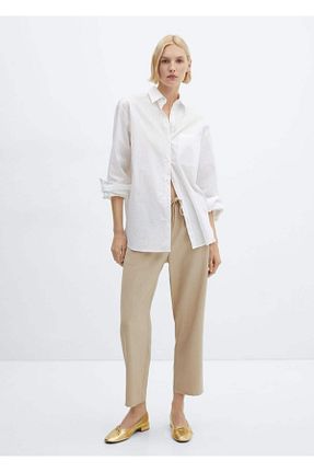 شلوار بژ زنانه پارچه MANGO - کد 820202855