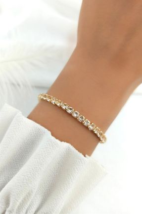 دستبند استیل طلائی زنانه فولاد ( استیل ) کد 330081715