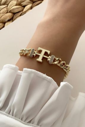 دستبند استیل طلائی زنانه فولاد ( استیل ) کد 141302020