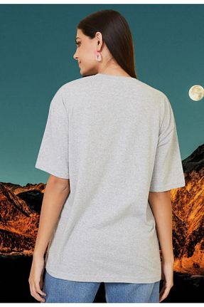تیشرت سایز بزرگ طوسی زنانه اورسایز Modern Moda - کد 825151908