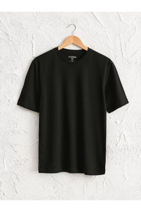 تی شرت مشکی مردانه یقه گرد رگولار تکی بیسیک کد 51117288