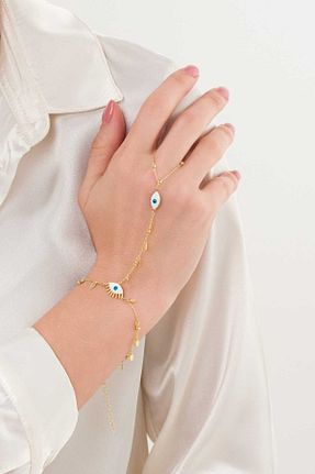 دستبند نقره زرد زنانه 925 عیار artemis gümüş - کد 833869199