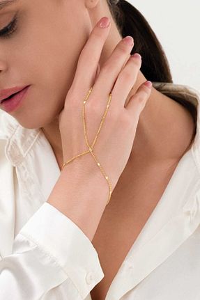دستبند نقره زرد زنانه 925 عیار artemis gümüş - کد 833869158