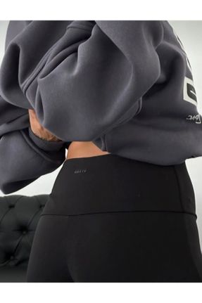 ساق شلواری مشکی زنانه بافتنی پنبه - پلی استر - الاستن Fitted سوپر فاق بلند کد 815038561