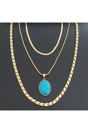 گردنبند جواهر طلائی زنانه روکش طلا baharhan - کد 46420042