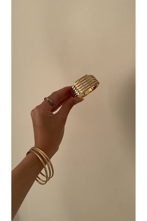 دستبند استیل طلائی زنانه فولاد ( استیل ) کد 641386382