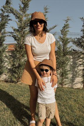 کلاه قهوه ای بچه گانه پنبه ای ilays beauty - کد 835425149