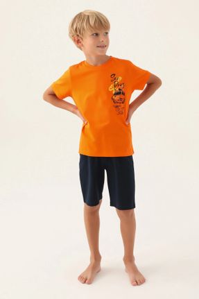 ست لباس راحتی نارنجی بچه گانه پنبه (نخی) کد 835501126