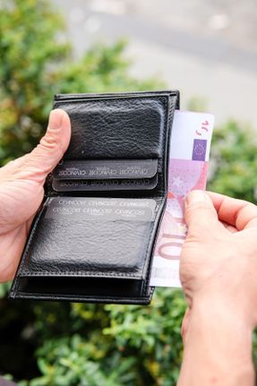 کیف پول مشکی مردانه چرم طبیعی سایز کوچک کد 819033050