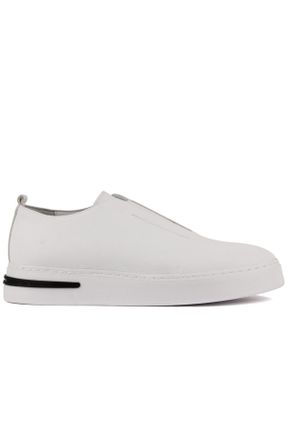 کفش کژوال سفید مردانه چرم طبیعی پاشنه کوتاه ( 4 - 1 cm ) پاشنه ساده کد 748038290