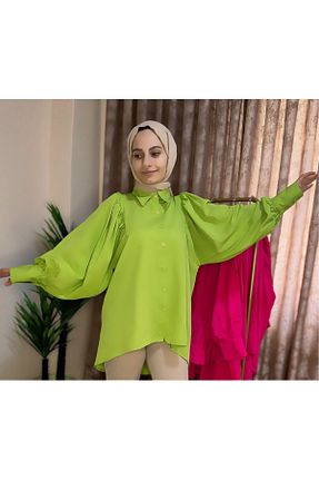 پیراهن حجاب سبز زنانه Balon tesettürmoda - کد 835526404