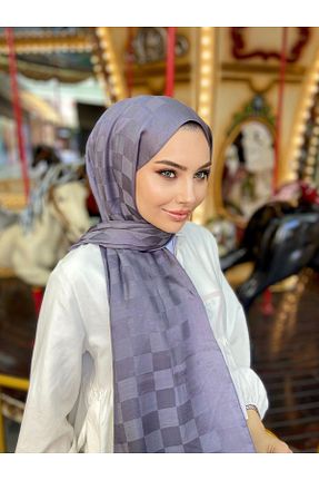 روسری طوسی پنبه ای ŞahTan - کد 818472802