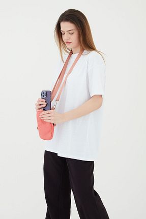 کیف دوشی صورتی زنانه پارچه ای Rosso Collina - کد 817175424