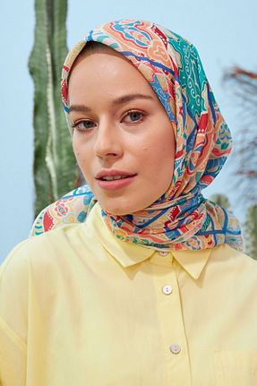 روسری آبی %100 پنبه FRESCO SCARFS - کد 830589343