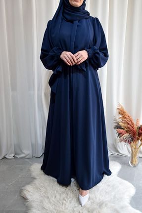 کلاه و ابایا سرمه ای زنانه مخلوط پلی استر afife - کد 834276841