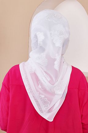 روسری سفید پلی استر Golden Rose - کد 835575018