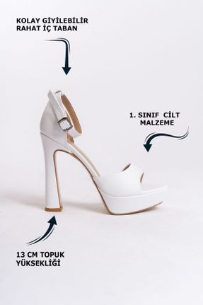 کفش پاشنه بلند کلاسیک سفید زنانه چرم مصنوعی پاشنه نازک پاشنه بلند ( +10 cm) کد 806362775
