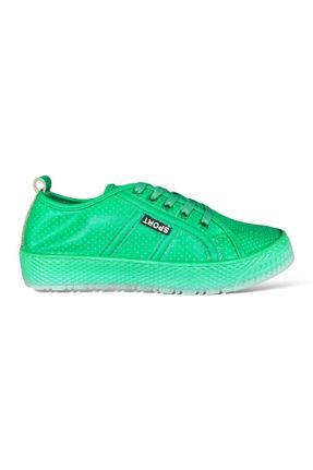 کفش اسنیکر سبز زنانه بند دار کد 809677462
