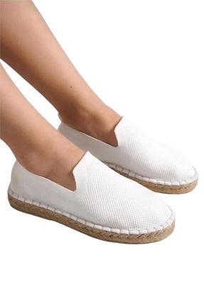 کفش اسپادریل سفید زنانه پارچه نساجی کد 815395781