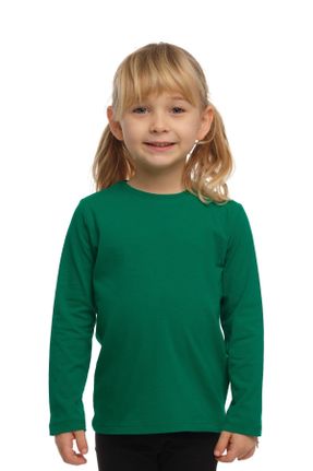 تی شرت سبز بچه گانه رگولار یقه گرد تکی کد 288446488