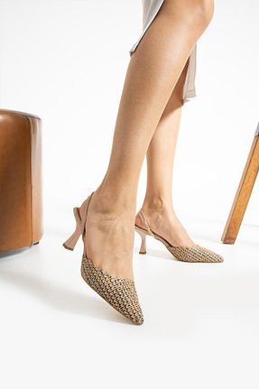 کفش پاشنه بلند کلاسیک بژ زنانه حصیر Zoom Women Style - کد 835657640