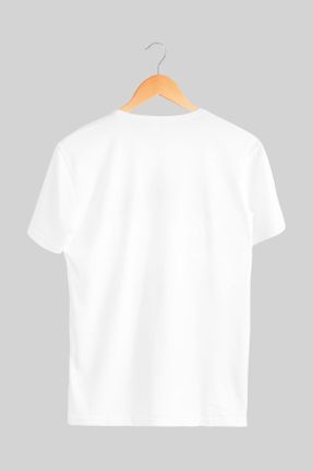 تی شرت سفید زنانه رگولار یقه گرد پنبه - پلی استر جوان کد 821722143