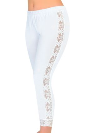 ساق شلواری سفید زنانه بافت اسلیم فیت پنبه (نخی) کد 831339538