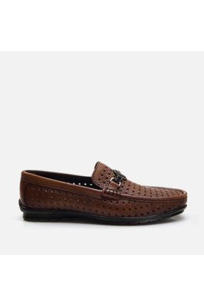 کفش لوفر قهوه ای مردانه چرم طبیعی پاشنه کوتاه ( 4 - 1 cm ) کد 835698541