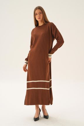 لباس قهوه ای زنانه تریکو تریکو رگولار کد 809914341
