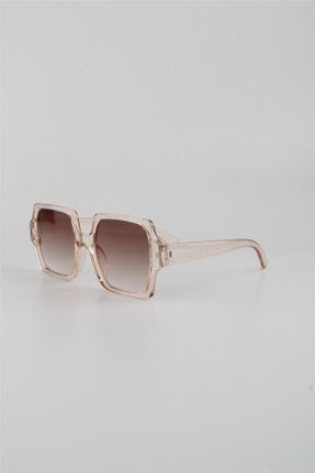 عینک آفتابی صورتی زنانه 50 UV400 ترکیبی سایه روشن هندسی کد 835713446