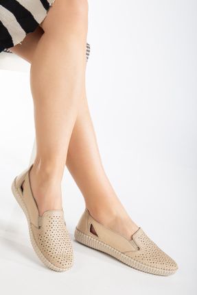 کفش کژوال قهوه ای زنانه چرم طبیعی پاشنه کوتاه ( 4 - 1 cm ) پاشنه ساده کد 266887062