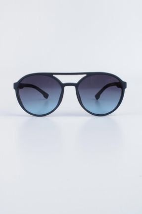عینک آفتابی سرمه ای مردانه 56 UV400 ترکیبی سایه روشن هندسی کد 672833657