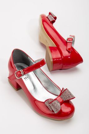 کفش مجلسی قرمز بچه گانه چرم مصنوعی پاشنه کوتاه ( 4 - 1 cm ) پاشنه ضخیم کد 808381157